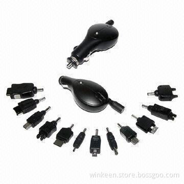12-in-1 Universal USB Car Adapter for Smart Phone, Digital Devices, with 12 Tips